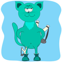 cat hooligan cartoon 