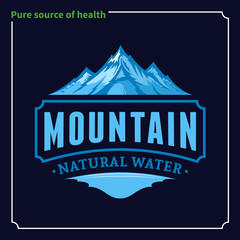 Vector ice mountain water logo