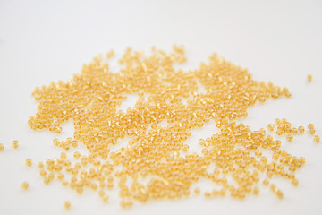 golden glass beads