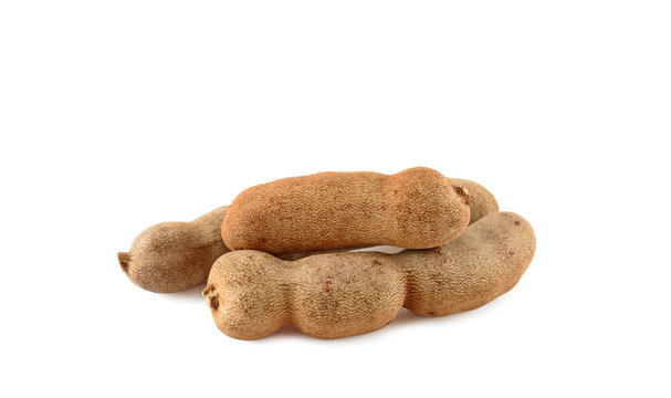 Sweet tamarind closeup isolated on white