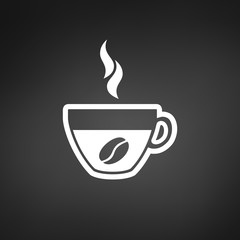 coffee cup with bean icon vector illustration.