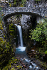 CHRISTINE FALLS BRIDGE AND FALLS MOUNT RANIER NATIONAL PARK