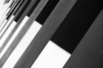 Abstract architecture in Berlin, shadows in black and white