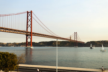 Fototapeta na wymiar Lisbon - 25 de Abril Suspension Bridge