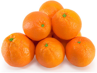 Fresh elite oranges isolated on the white background.