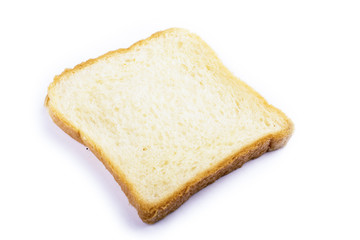 Fototapeta na wymiar a piece of bread isolate a slice of white bread isolated on background