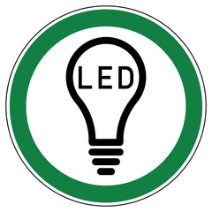 srg18 SignRoundGreen - german - ez18 ErlaubnisZeichen: LED-Lampen / Energieeffizienz / umweltfreundlich - english - LED bulb / lamp / light - energy efficiency / environmentally friendly - green g5841