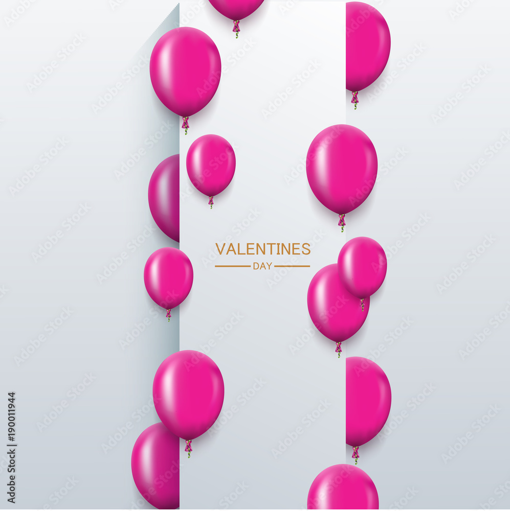 Canvas Prints Vector modern pink balloons background for happy birthday or valentine day.