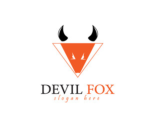 Devil fox animal logo