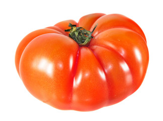 Big Italian flat red tomato isolated on white background