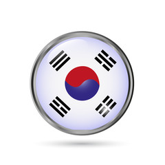 Flag of South Korea icon on white background