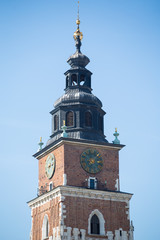 Fototapeta na wymiar Tower Mariacki church in Krakow, Poland.
