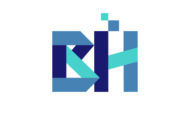 BH Digital Ribbon Letter Logo 