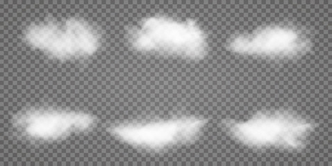 Set of vector condensation trails. Smoke - obrazy, fototapety, plakaty