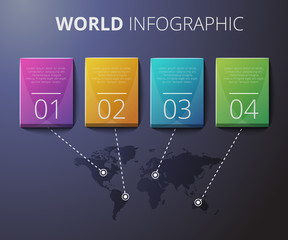 Infographic, flyer, world map