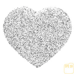 Valentine - Grunge black heart background. EPS10 vector illustration.  Black dots heart, vector element for your designctor illustration. Hand-drawn painted black heart, vector element for your design
