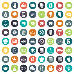 Icon set for websites and mobile applications. Universal set. Flat vector illustration