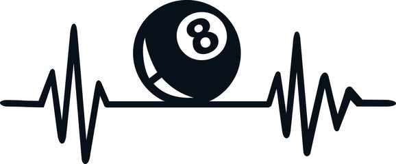 Billiards heartbeat with german word