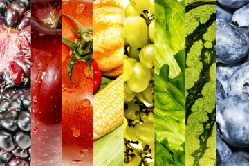 Fresh vegetables and  fruits