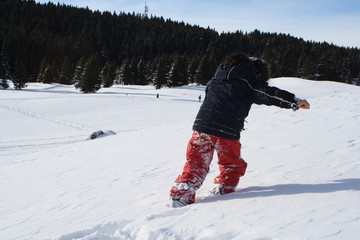 Fototapeta na wymiar games on the snow
