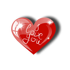 red heart with a white background