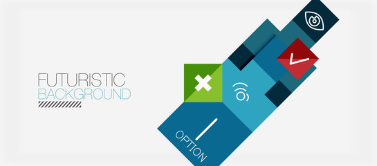 Square shapes banner design, geometric abstract background