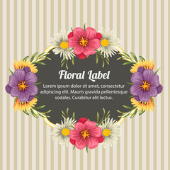 floral spring romantic label