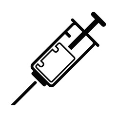 medical syringe simple line icon