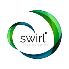 Digital techno swirl circle business icon