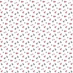 Fototapeta premium Pattern with red and black bee and fly hipster ornament