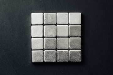 neodymium magnets squares, black background