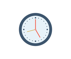 Clock icon. Vector illustration in flat minimalist style.
