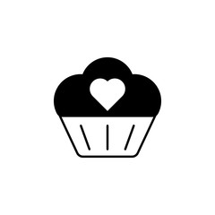 cake with a heart icon. Element of love for mobile concept and web apps. Thin line  icon for website design and development, app development. Premium icon