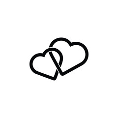 two crossed hearts icon. Element of love for mobile concept and web apps. Thin line  icon for website design and development, app development. Premium icon