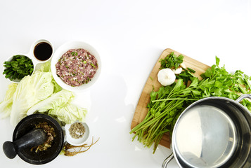 Thai food Pork soup ingredient