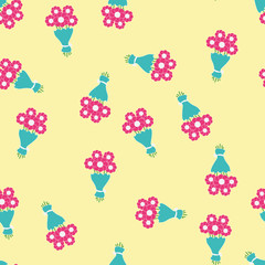 Background flowers bouquet pattern design.
