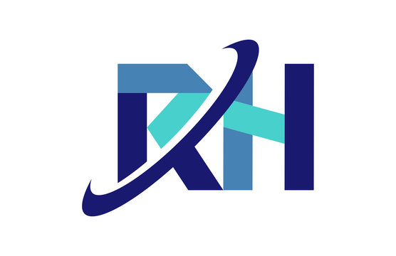 RH Ellipse Swoosh Ribbon Letter Logo 