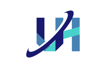 UH Ellipse Swoosh Ribbon Letter Logo 