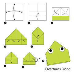 step by step instructions how to make origami A Overturns Frog
