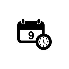 calendar and clock icon. Element of finance for mobile concept and web apps. Illustration icon for website design and development, app development. Premium icon