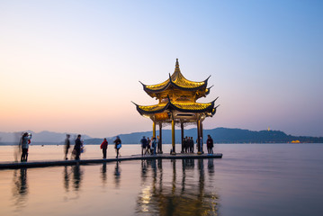 Fototapeta premium old style architecture on lake
