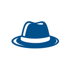 Blue Fedora Hat Illustration - obrazy, fototapety, plakaty