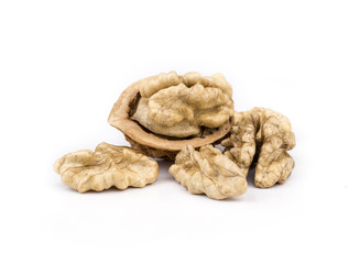Dried walnuts fruit.
