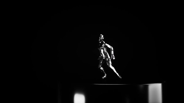 Abstract liquid metal / artificial intelligence dancing in frame. 
