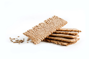 crispbread isolated on white background