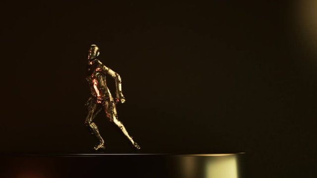 Abstract liquid metal / artificial intelligence dancing in frame. 