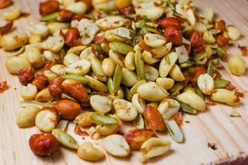cacahuates pepitas o pipas mexican snack salted in mexico