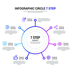 Circle 7 step Infographic