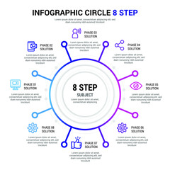 Circle 8 step Infographic