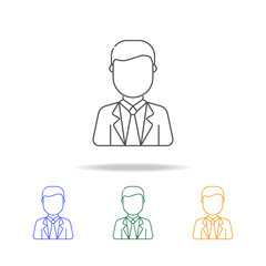 Businessman avatar multicoloured icons. Element of profession avatar of for mobile concept and web apps. Thin line  icon for website design and development, app development